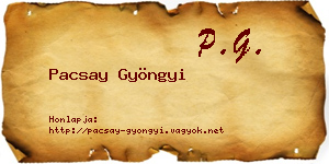 Pacsay Gyöngyi névjegykártya